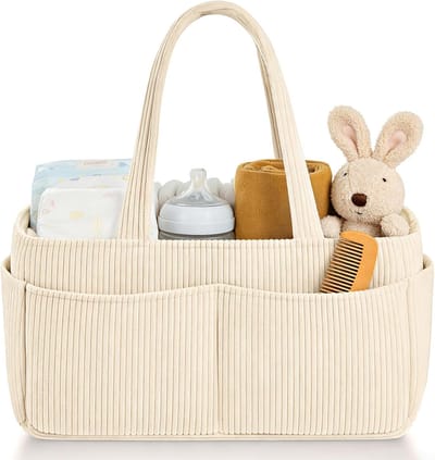 Luier Organizer - Aankleedmand Baby - Babykamer Opbergen - Uitneembare Vakken - Compact Ontwerp - Neutrale Tinten