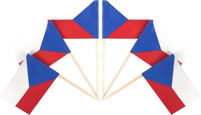 Vlag Tandenstokers - Cupcake Toppers - Feestelijke Decoratie - Stevig Hout Papier - 100 Stuks - Tsjechisch