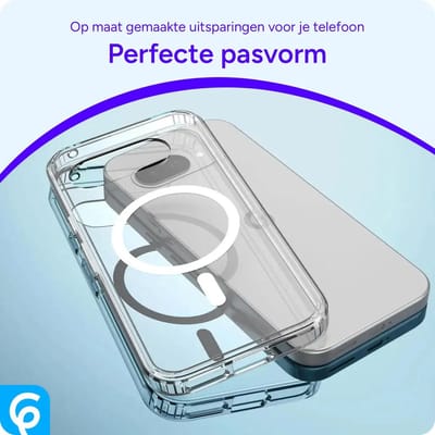 Hoesje Geschikt voor Google Pixel 9a - Compatibel met MagSafe - Hard Back Cover met Magneet - Transparant