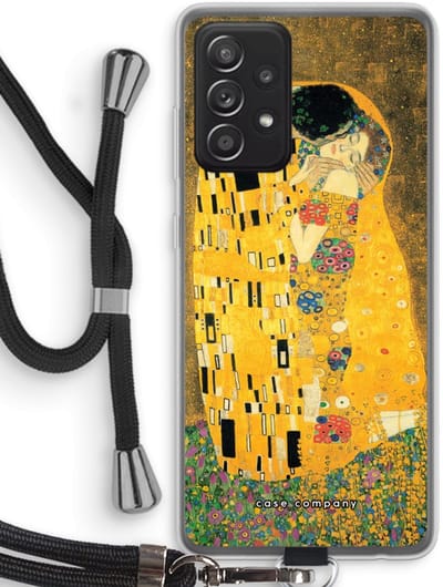 Case Company® - Hoesje met koord geschikt voor Samsung Galaxy A52s 5G hoesje met Koord - Der Kuss - Telefoonhoesje met Zwart Koord - Bescherming aan alle Kanten en Over de Schermrand