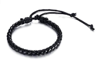 Sorprese armband - Friends - vriendschapsarmbandjes - dubbel snoer - verstelbaar - zwart - cadeau - Model L