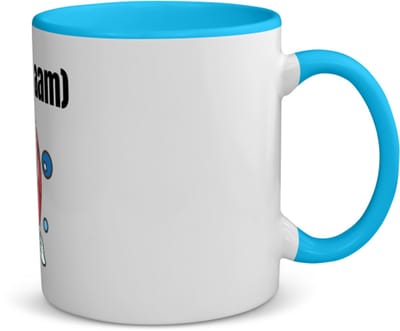 Akyol - vis met eigen naam koffiemok - theemok - blauw - Vis - vissen liefhebbers - iemand die houdt van vissen - verjaardag - cadeau - kado - 350 ML inhoud