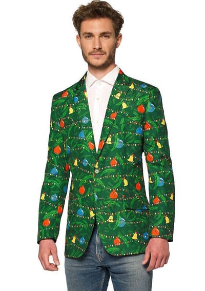 Suitmeister Christmas Green Tree Jacket - Heren Kerst Jasje - Lichtgevend - Kerstblazer - Maat M