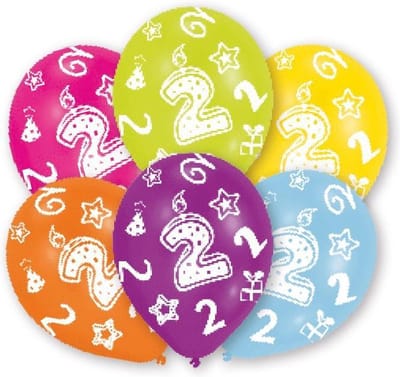 Amscan Ballonnen 2 Jaar 6 Stuks 28 Cm