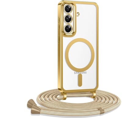 CaseMania TPU Case hoesje geschikt voor Samsung Galaxy S26 - Effen Goud - TPU (Zacht) - Glanzend Goud - Telefoonkoord - Compatible met MagSafe en Qi2