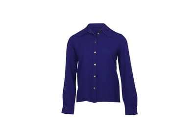 Chloe blouse met knoopsluiting in paarse zijde