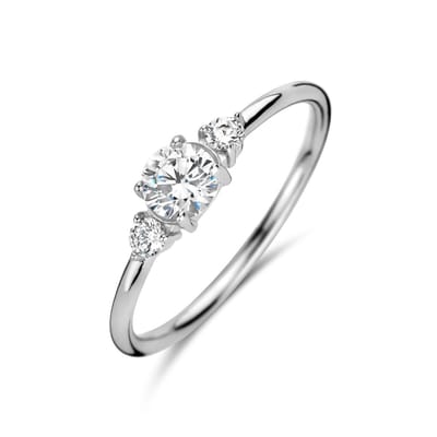 Gerhodineerd Zilver Ring Trilogie Met Zirkonia 1335395