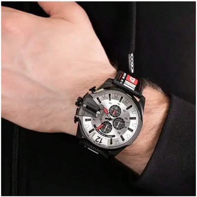 Meg Chief Sport Leisure Heren Quartz Horloge DZ4512 51mm Zilveren Ronde Wijzerplaat grijze kleur