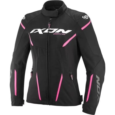 Ixon Striker 2 Air WP L Zwart Bright Roze Waterdichte Dames Textiele Motorjas - Jas
