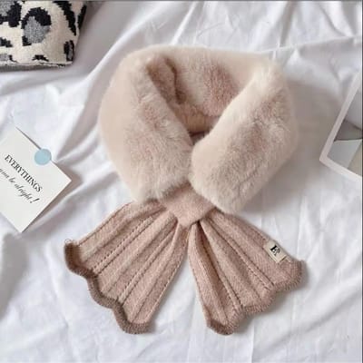Dames Winter Sjaal Koreaanse Versie van Pluche Kunst Rex Konijnenbont Kraag Vissenstaart Kant Verdikt Warmte Nekbescherming Bontkraag gray