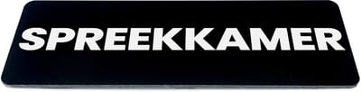 Deurbordje met tekst spreekkamer - Zwart/wit - Formaat 150 x 50 mm x 1,6mm - incl. plakstrip