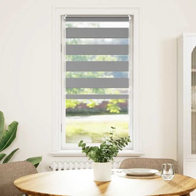 vidaXL - Zebra - rolgordijn - 60,9 - x - 120 - cm - stofbreedte - 56,7 - cm - grijs