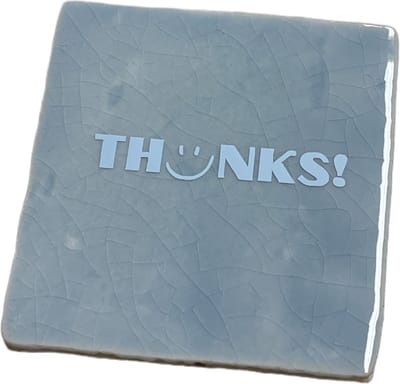 Hippe tegeltje met tekst: Thanks | Serenity met pastel blauw | Gepersonaliseerde cadeau | Hippe Spreuktegel | Nieuwe woning cadeau | Housewarming cadeau