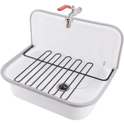 Aquavive Wasbak Clean Sink - Staal - Vierkant - Wit - 52,5x35x37,5cm