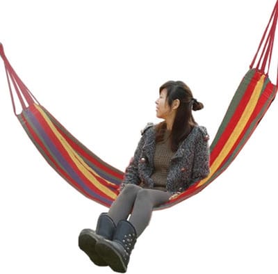 Let op type!! 200cm draagbare Multicolor kamperen buiten Canvas hangmat