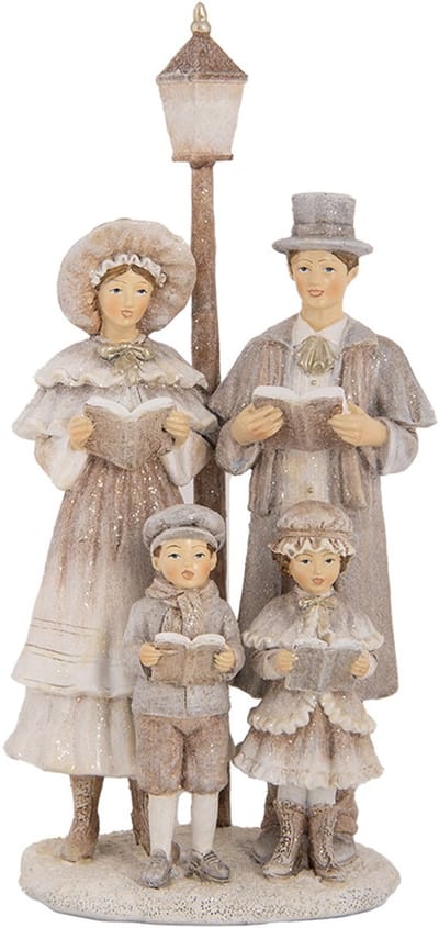 Clayre & Eef Kerstdecoratie Beeld 15x11x30 cm Beige Kunststof
