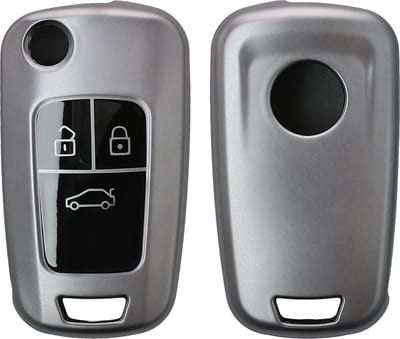 kwmobile autosleutel hoesje geschikt voor Opel 3-knops inklapbare autosleutel hoes - TPU autosleutel behuizing - Beschermende auto sleutel case - Sleuteletui in mat zwart / zwart