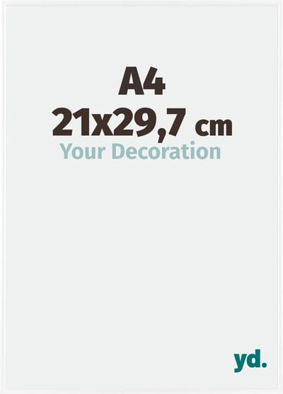 Your Decoration - Fotolijst A4 21x 29,7 cm - Kunststof - Wit Hoogglans - Evry