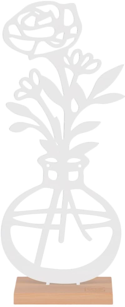 UNUS® Staander decoratieve vaas met rose wit - staand - cadeau - kast decoratie - tafel decoratie