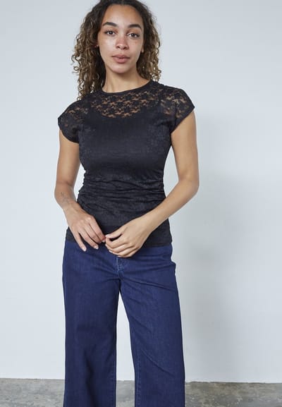 SISTERS POINT Vupa-ss - Dames Top - Black - Maat M