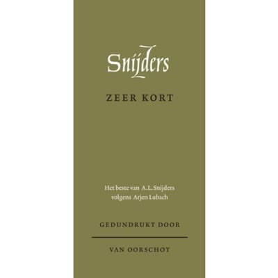 Zeer Kort - A.L. Snijders