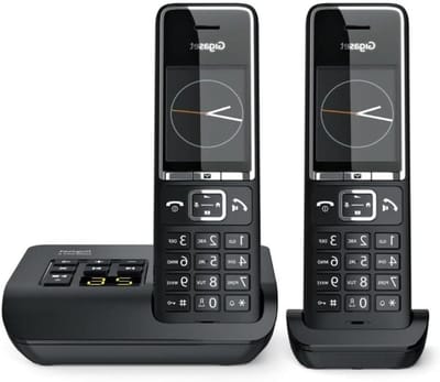 Draadloze Telefoon - Huistelefoon Duo - Thuis Bellen - Met Antwoordapparaat - 25 x 20 cm - Zwart