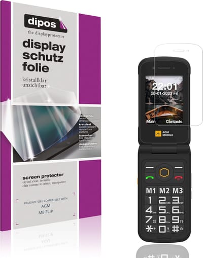 dipos – 4x Beschermfolie geschikt voor AGM M8 FLIP | Krasbestendige & heldere Screenprotector Ultra-Thin