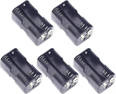 Batterij Opslagdoos - Batterij Houder - Batterij Organisatie - Dubbellaags Ontwerp - 57x31x28 mm - Zwart