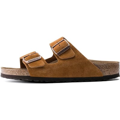 Sandales à enfiler Birkenstock Daim Confortables Bout Rond Semelle Épaisse Polyvalentes Boucle Métallique Sandales Unisexes Marron 1009527 36