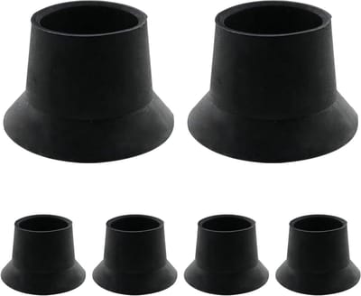 Trampoline Voetstukken - Beschermdoppen - Veilige Stabiliteit - Antislip Rubber - 6 Stuks - Zwart