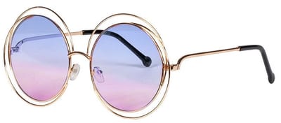 Funny Fashion - Partybril Festival - Grote Ronde Glazen - Paars/Blauw