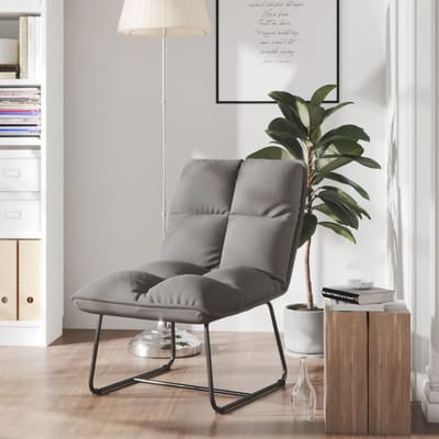 vidaXL - Loungestoel - met - metalen - frame - fluweel - lichtgrijs