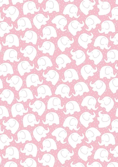 Cadeaupapier Olifanten - Verpakking Rol - Cadeaus Inpakken - Milieuvriendelijke Inkt - 40cm x 200m - Roze