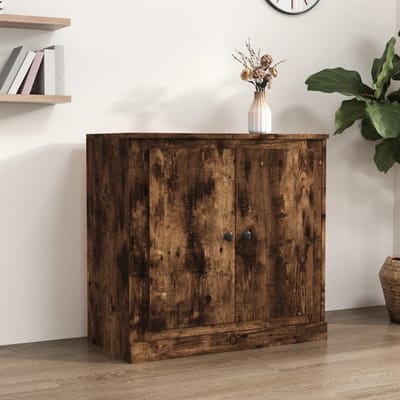 vidaXL - Dressoir - 70x35,5x67,5 - cm - bewerkt - hout - gerookt - eikenkleurig