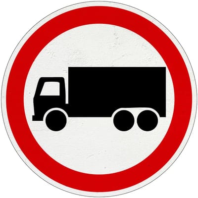 Gesloten voor vrachtwagens bord - C7 | Sign Again materiaal | 10 cm