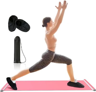 Schuifmat Fitness - Glijplaat Training - Cardio Oefeningen - Draagbaar Ontwerp - 200cm - Roze