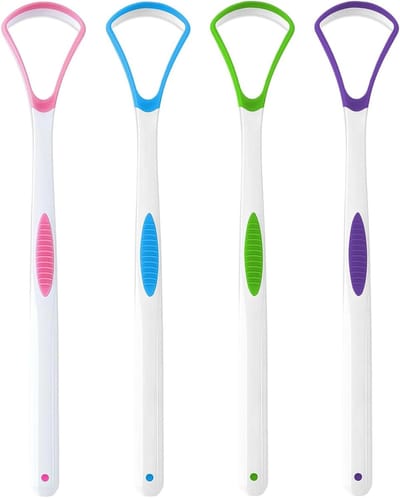 4 stuks tongschrapers voor optimale mondhygiëne, frisse adem en effectieve tongreiniging voor volwassenen en kinderen
