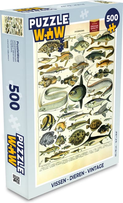 Puzzel Adolphe Millot - Kunst - Vintage - Vissen - Dieren - Legpuzzel - Puzzel 500 stukjes