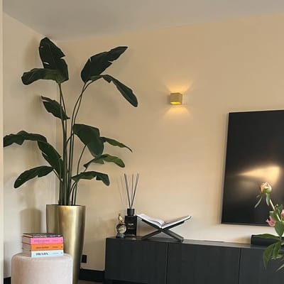 Moderne Goudkleurige Wandlamp met Lichteffect - Vierkant Aluminium Design - G9 Fitting - Geschikt voor LED en Halogeen - Dimbaar - 10,5 cm Diep - Voor Woonkamer, Slaapkamer en Keuken