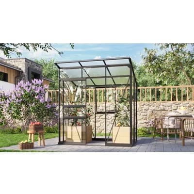 Vitavia Tuinkas Kit Palma3250 - Aluminium/veiligheidsglas/polycarbonaat - 3mm/6mm - 167,2x195,8x11,5cm - Zwart
