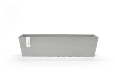 Ecopots Bruges 80 - White Grey - 80,8 x 20 x H20,3 cm - Rechthoekige witgrijze bloempot / plantenbak