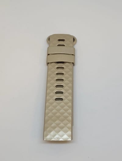 Jumada's - Schubben Siliconen Bandje - Sportbandje - Voor Fitbit Charge 3 4 - Maat S/M - Champagne