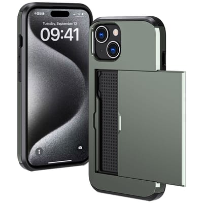 imoshion Hoesje met Pasjeshouder - Geschikt voor Apple iPhone 15 - Donkergroen