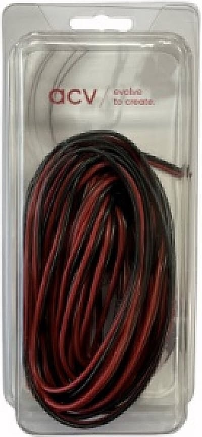 speakerkabel 2x 0,5mm zw/r 10 mtr in blister