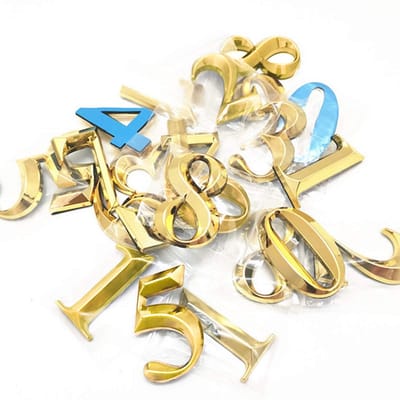 Dailygoods- Deurhuisnummers 3D - 20 Stuks - Zelfklevend - Goud - Duurzaam - Vochtbestendig - Luxe Ontwerp - Huisnummers