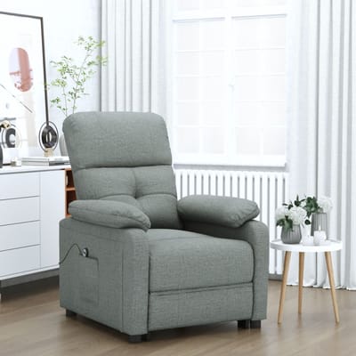 vidaXL - Fauteuil - elektrisch - verstelbaar - stof - donkergrijs