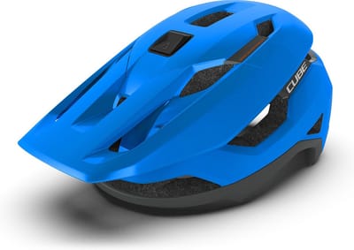 Cube TROOPER x Actionteam Helm - S - Fietshelm met Vizier - Enduro Helm - Verstelbaar – Bescherming voor het Hoofd - Lichtgewicht - Met MIPS - Hoofdomtrek van 52-56 cm - Blue 'N' Grey