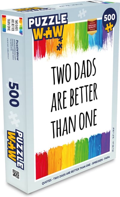 Puzzel Quotes - Two dads are better than one - Spreuken - Papa - Legpuzzel - Puzzel 500 stukjes - Vaderdag cadeautje - Cadeau voor vader en papa