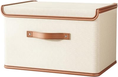 Opbergkist - 1 stuk - Opvouwbare kledingopbergdoos - met versterkte handgrepen - Geschikt voor truien, jassen en dekens - Wit - 37*27*26cm