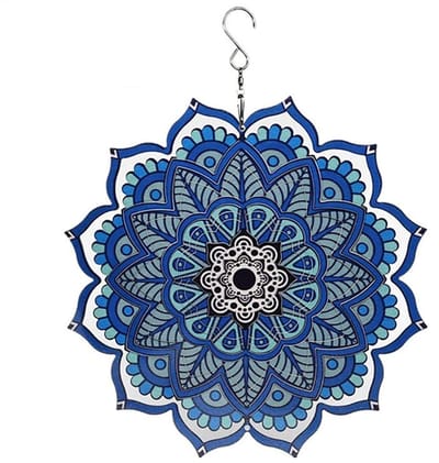Allecto - Wind Spinner - Mandala - Weerbestendig - Zilver - Tuin Decoratie - Voor Binnen en Buiten - 30,5 cm